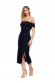 Purchase Midi Length Sleeveless Off the Shoulder Sheath Stretch Crepe Evening Dress Canada