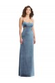 Purchase Long Sleeveless Square Neck Sheath Stretch Velvet Maxi Evening Dress Canada