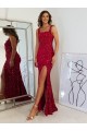 Purchase Long Sleeveless Square Neck Sheath Velvet Sequin Evening Dress Canada