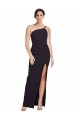 Purchase Long Sleeveless One Shoulder Sheath Stretch Crepe Bridal Party Dress Canada