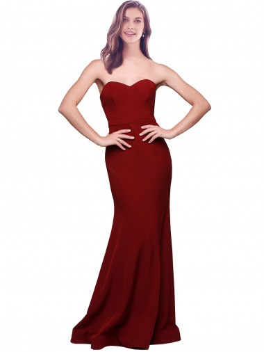 Purchase Long Sleeveless Sweetheart Sheath Stretch Crepe Evening Dress Canada