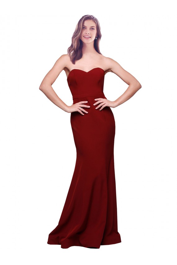Purchase Long Sleeveless Sweetheart Sheath Stretch Crepe Evening Dress Canada