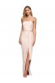 Purchase Long Sleeveless Strapless Sheath Stretch Crepe Nude Evening Dress Canada