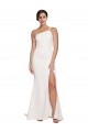 Purchase Sweep Train Sleeveless One Shoulder Sheath Stretch Crepe Semi Formal Bridal Party Dress Canada