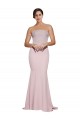 Purchase Sweep Train Sleeveless Strapless Sheath Stretch Crepe Evening Dress Canada