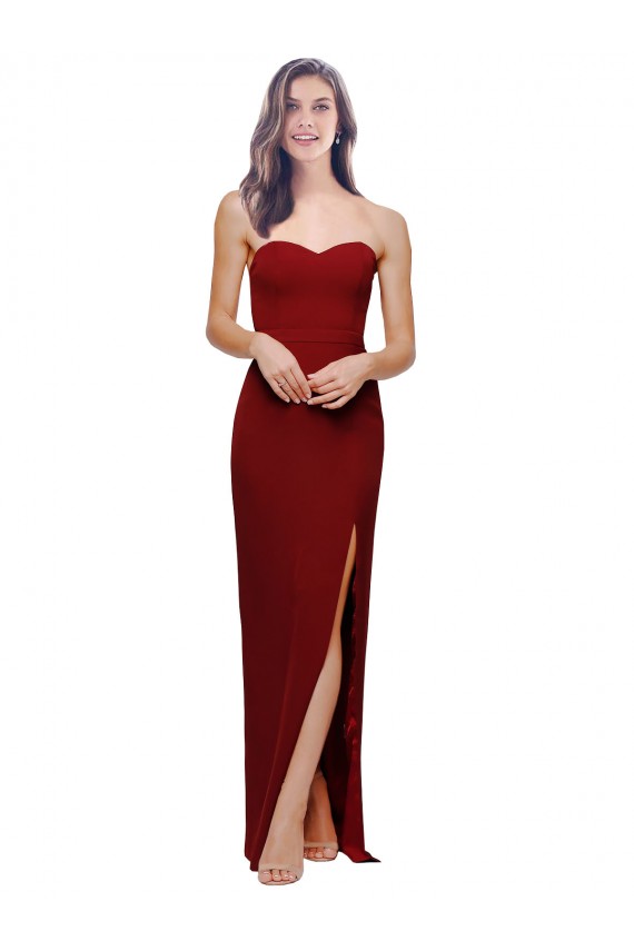 Purchase Long Sleeveless Sweetheart Sheath Stretch Crepe Evening Gown Canada