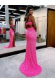 Purchase Long Sweep Train Sleeveless V-Neck Sheath Velvet Sequin Evening Party Dress Canada