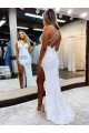 Purchase Long Sleeveless V-Neck Sheath Velvet Sequin Evening Dress Canada