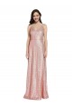 Purchase Long Sleeveless V-Neck Sheath Sequin Rose Gold Evening Dress Canada