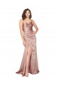 Purchase Long Sleeveless V-Neck Sheath Silky Satin Evening Dress Canada