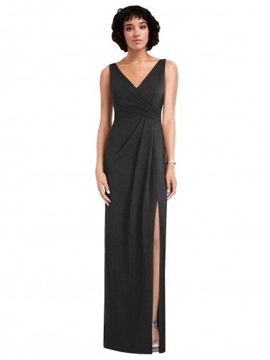 Purchase Long Sleeveless V-Neck Sheath Spandex Maxi Evening Dress Canada