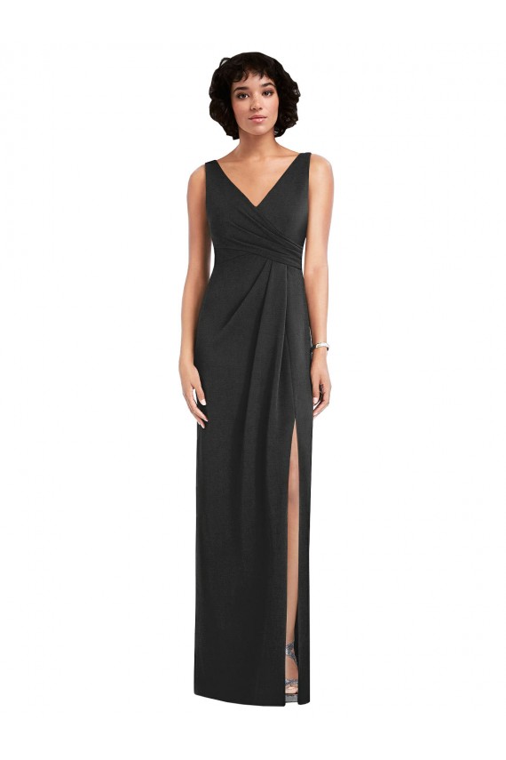 Purchase Long Sleeveless V-Neck Sheath Spandex Maxi Evening Dress Canada