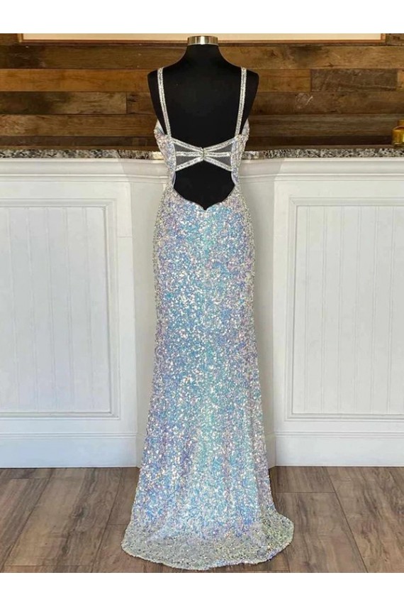 Purchase Sweep Train Sleeveless V-Neck Sheath Velvet Sequin Evening Evening Dresses Canada