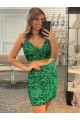 Purchase Short Sleeveless V-Neck Velvet Sequin Homecoming Dress Canada