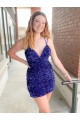 Purchase Short Sleeveless V-Neck Sheath Velvet Sequin Homecoming Evening Dress Canada