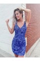 Purchase Sleeveless V-Neck Sheath Velvet Sequin Short Evening Dresses Canada