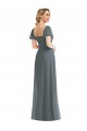 Purchase Long Puff Sleeves Square Neck A-Line Soft Chiffon Maxi Evening Dress Canada