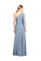 Purchase Long Flutter Sleeves One Shoulder Sheath Stretch Crepe Evening Dress Canada