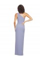 Purchase Long Sleeveless One Shoulder Sheath Stretch Crepe Smoke Blue Evening Dress Canada