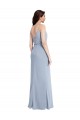 Purchase Long Sleeveless Spaghetti Straps Sheath Stretch Crepe V-Back Evening Dress Canada