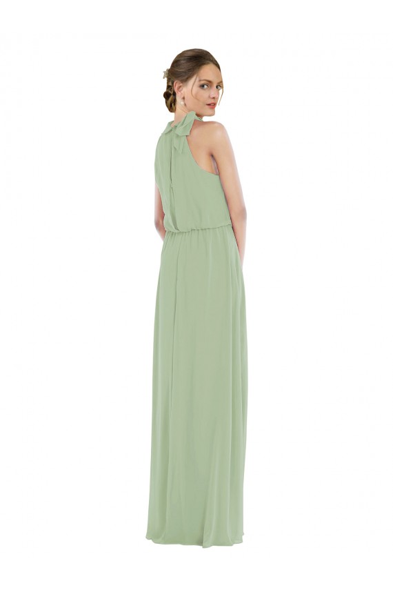 Purchase Long Sleeveless High Neck A-Line Soft Chiffon Maxi Evening Dress Canada