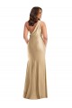 Purchase Long Sleeveless One Shoulder Mermaid Silky Satin Soft Gold Plus Size Evening Dress Canada