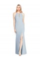 Purchase Long Sleeveless Halter Neck Trumpet Stretch Crepe Keyhole Back Semi Formal Evening Dress Canada