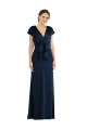Purchase Long Cap Sleeves Off the Shoulder Trumpet Stretch Crepe Evening Dress Canada