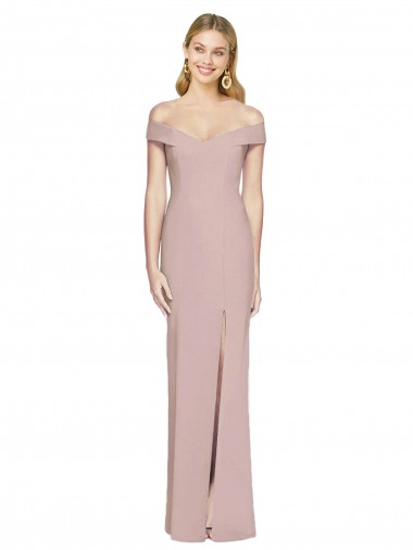 Purchase Long Sleeveless Off the Shoulder Trumpet Stretch Crepe Open Back Semi Formal Evening Dress Canada