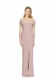 Purchase Long Sleeveless Off the Shoulder Trumpet Stretch Crepe Open Back Semi Formal Evening Dress Canada