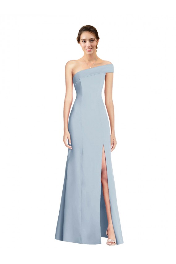 Purchase Long Sleeveless Off the Shoulder Trumpet Stretch Crepe Evening Dress Canada