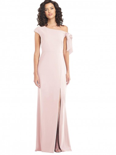 Purchase Long Cap Sleeves Off the Shoulder Trumpet Stretch Crepe Maxi Evening Dress Canada