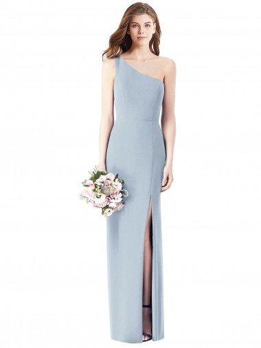 Purchase Long Sleeveless One Shoulder Trumpet Stretch Crepe Semi Formal Evening Dresses Canada