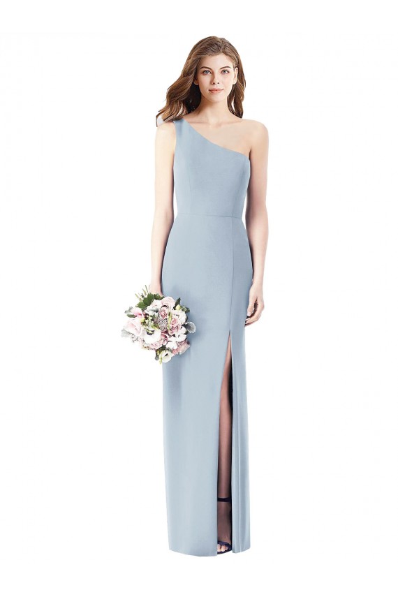 Purchase Long Sleeveless One Shoulder Trumpet Stretch Crepe Semi Formal Evening Dresses Canada