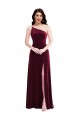 Purchase Long Sleeveless One Shoulder Trumpet Stretch Velvet Maxi Evening Dress Canada