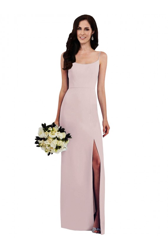 Purchase Long Sleeveless Spaghetti Straps Trumpet Stretch Crepe Evening Dress Canada