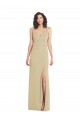 Purchase Long Sleeveless Square Neck Trumpet Stretch Crepe Evening Dress Canada