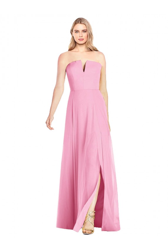 Purchase Long Sleeveless V-Neck Trumpet Soft Chiffon Maxi Evening Dress Canada