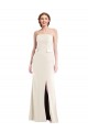 Purchase Long Sleeveless Strapless Trumpet Stretch Crepe Ivory Semi Formal Evening Dress Canada