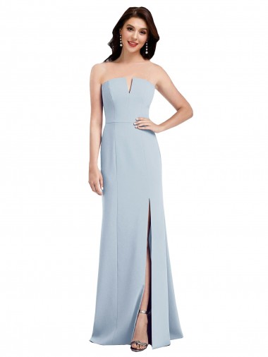 Purchase Long Sleeveless V-Neck Trumpet Stretch Crepe Semi Formal Evening Dress Canada
