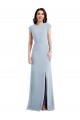 Purchase Long Cap Sleeves Trumpet Stretch Crepe Maxi Evening Dress Canada
