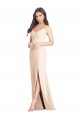Purchase Long Sleeveless Spaghetti Straps Trumpet Stretch Crepe Semi Formal Evening Dress Canada