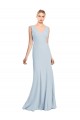 Purchase Long Sleeveless V-Neck Trumpet Stretch Crepe Semi Formal Bridal Party Dress Canada
