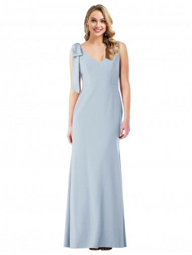 Purchase Long Sleeveless V-Neck Trumpet Stretch Crepe V-Back Semi Formal Evening Dress Canada