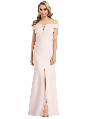 Purchase Long Sleeveless Off the Shoulder Trumpet Stretch Crepe Sexy Evening Dress Canada