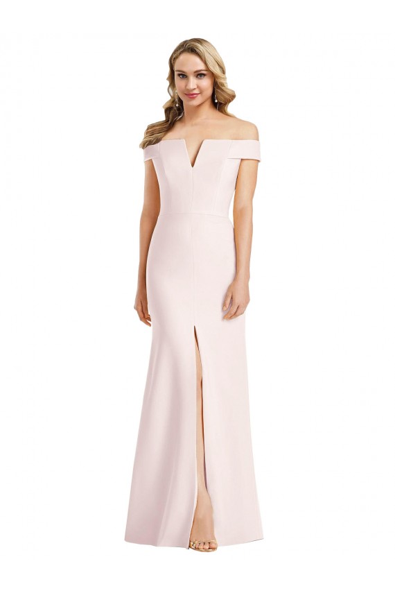Purchase Long Sleeveless Off the Shoulder Trumpet Stretch Crepe Sexy Evening Dress Canada