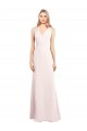 Purchase Long Sleeveless V-Neck Trumpet Stretch Crepe Pink Semi Formal Evening Dress Canada