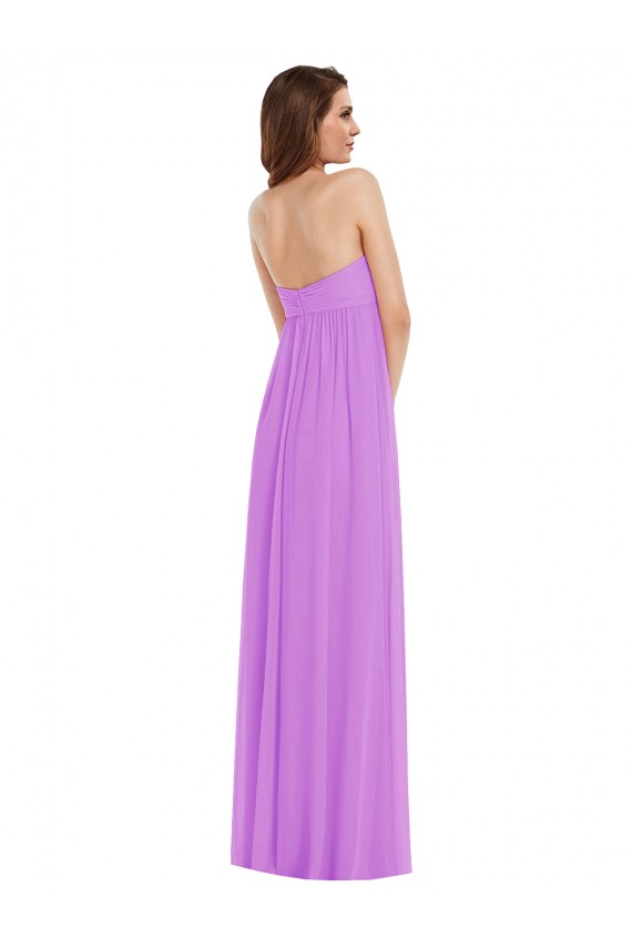 Purchase Long Sleeveless Sweetheart A-Line Soft Chiffon Violet Maxi Evening Dress Canada