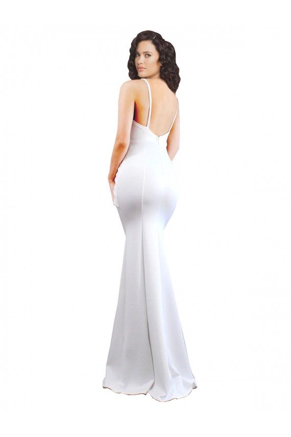 Purchase Long Sleeveless Spaghetti Straps Mermaid Stretch Crepe Sexy Evening Dress Canada