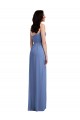 Purchase Long Sleeveless Spaghetti Straps A-Line Soft Chiffon Windsor Blue Maxi Evening Dress Canada